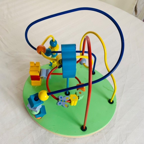 DISNEY Winnie the Pooh Wooden Activity Colorful Bead Maze 9" Sensory Toy - Picture 4 of 7